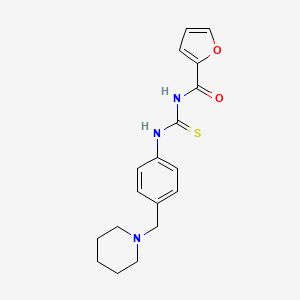 molecular formula C18H21N3O2S B5692350 N-({[4-(1-piperidinylmethyl)phenyl]amino}carbonothioyl)-2-furamide 