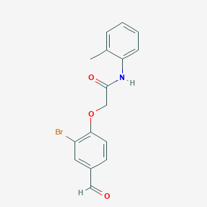 molecular formula C16H14BrNO3 B5692352 2-(2-bromo-4-formylphenoxy)-N-(2-methylphenyl)acetamide 
