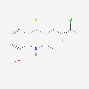 molecular formula C15H16ClNOS B5692363 3-(3-chloro-2-buten-1-yl)-8-methoxy-2-methyl-4-quinolinethiol 