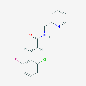 molecular formula C15H12ClFN2O B5692366 3-(2-chloro-6-fluorophenyl)-N-(2-pyridinylmethyl)acrylamide 