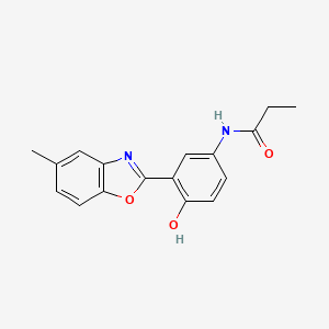 molecular formula C17H16N2O3 B5692370 N-[4-hydroxy-3-(5-methyl-1,3-benzoxazol-2-yl)phenyl]propanamide 