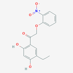 molecular formula C16H15NO6 B5692410 1-(5-ethyl-2,4-dihydroxyphenyl)-2-(2-nitrophenoxy)ethanone 