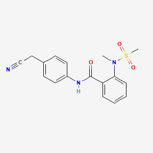 molecular formula C17H17N3O3S B5692416 N-[4-(cyanomethyl)phenyl]-2-[methyl(methylsulfonyl)amino]benzamide 