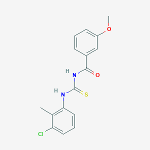 molecular formula C16H15ClN2O2S B5692474 N-{[(3-chloro-2-methylphenyl)amino]carbonothioyl}-3-methoxybenzamide 