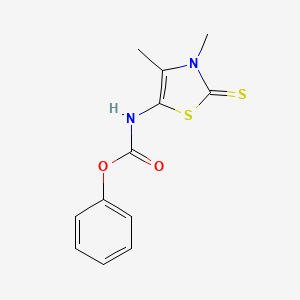 molecular formula C12H12N2O2S2 B5692493 phenyl (3,4-dimethyl-2-thioxo-2,3-dihydro-1,3-thiazol-5-yl)carbamate 