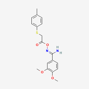 molecular formula C18H20N2O4S B5692495 3,4-dimethoxy-N'-({[(4-methylphenyl)thio]acetyl}oxy)benzenecarboximidamide 