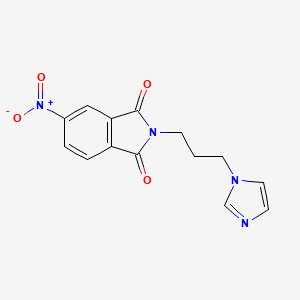 molecular formula C14H12N4O4 B5692500 2-[3-(1H-imidazol-1-yl)propyl]-5-nitro-1H-isoindole-1,3(2H)-dione 