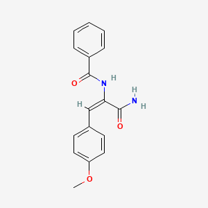 molecular formula C17H16N2O3 B5692514 N-[1-(aminocarbonyl)-2-(4-methoxyphenyl)vinyl]benzamide 