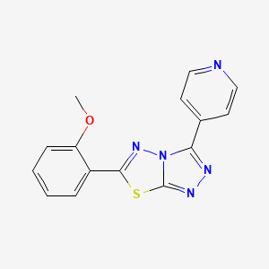 molecular formula C15H11N5OS B5692548 6-(2-methoxyphenyl)-3-(4-pyridinyl)[1,2,4]triazolo[3,4-b][1,3,4]thiadiazole 