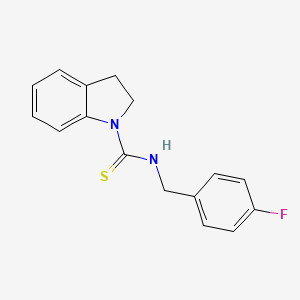 molecular formula C16H15FN2S B5692565 N-(4-fluorobenzyl)-1-indolinecarbothioamide 