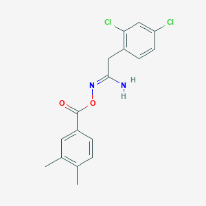 molecular formula C17H16Cl2N2O2 B5692574 2-(2,4-dichlorophenyl)-N'-[(3,4-dimethylbenzoyl)oxy]ethanimidamide 