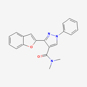 molecular formula C20H17N3O2 B5692576 3-(1-benzofuran-2-yl)-N,N-dimethyl-1-phenyl-1H-pyrazole-4-carboxamide 