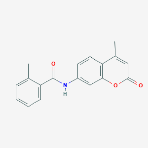 molecular formula C18H15NO3 B5692600 2-methyl-N-(4-methyl-2-oxo-2H-chromen-7-yl)benzamide 