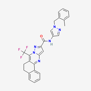 N-[1-(2-methylbenzyl)-1H-pyrazol-4-yl]-7-(trifluoromethyl)-5,6-dihydrobenzo[h]pyrazolo[5,1-b]quinazoline-10-carboxamide