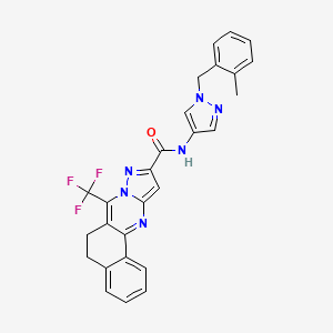 molecular formula C27H21F3N6O B5692630 N-[1-(2-methylbenzyl)-1H-pyrazol-4-yl]-7-(trifluoromethyl)-5,6-dihydrobenzo[h]pyrazolo[5,1-b]quinazoline-10-carboxamide 