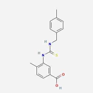 molecular formula C17H18N2O2S B5692650 4-methyl-3-({[(4-methylbenzyl)amino]carbonothioyl}amino)benzoic acid 