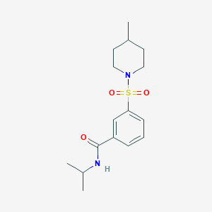 molecular formula C16H24N2O3S B5692655 N-isopropyl-3-[(4-methyl-1-piperidinyl)sulfonyl]benzamide 