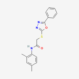 molecular formula C18H17N3O2S B5692685 N-(2,4-dimethylphenyl)-2-[(5-phenyl-1,3,4-oxadiazol-2-yl)thio]acetamide 