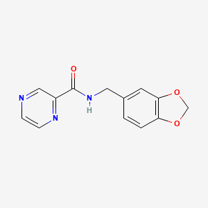 molecular formula C13H11N3O3 B5692719 N-(1,3-benzodioxol-5-ylmethyl)-2-pyrazinecarboxamide 