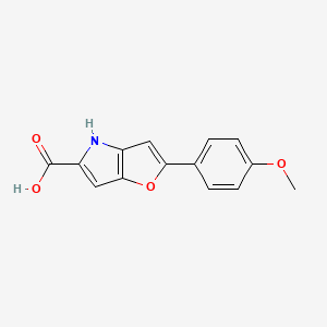 molecular formula C14H11NO4 B569274 2-(4-甲氧基苯基)-4H-呋喃[3,2-b]吡咯-5-羧酸 CAS No. 956296-81-4