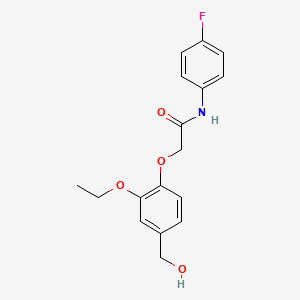 molecular formula C17H18FNO4 B5692742 2-[2-ethoxy-4-(hydroxymethyl)phenoxy]-N-(4-fluorophenyl)acetamide 