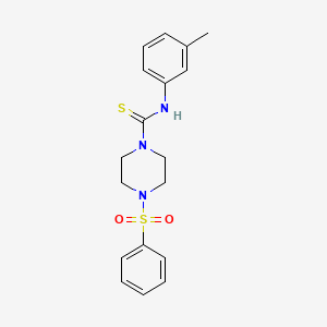 molecular formula C18H21N3O2S2 B5692761 N-(3-methylphenyl)-4-(phenylsulfonyl)-1-piperazinecarbothioamide 