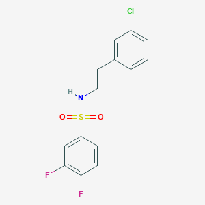 molecular formula C14H12ClF2NO2S B5692763 N-[2-(3-chlorophenyl)ethyl]-3,4-difluorobenzenesulfonamide 
