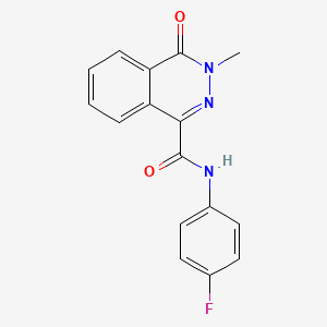 molecular formula C16H12FN3O2 B5692783 N-(4-fluorophenyl)-3-methyl-4-oxo-3,4-dihydro-1-phthalazinecarboxamide 