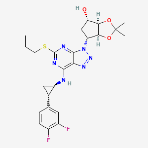 molecular formula C24H28F2N6O3S B569285 Deshydroxyethoxy-2,3-O-(dimethylmethylene) Ticagrelor CAS No. 274693-49-1