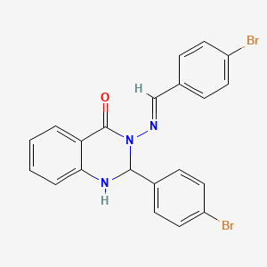 molecular formula C21H15Br2N3O B5692864 3-[(4-bromobenzylidene)amino]-2-(4-bromophenyl)-2,3-dihydro-4(1H)-quinazolinone 