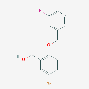 molecular formula C14H12BrFO2 B5692909 {5-bromo-2-[(3-fluorobenzyl)oxy]phenyl}methanol 