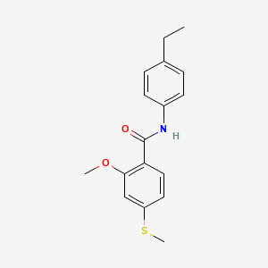molecular formula C17H19NO2S B5692937 N-(4-ethylphenyl)-2-methoxy-4-(methylthio)benzamide 