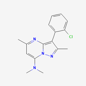 molecular formula C16H17ClN4 B5692961 3-(2-chlorophenyl)-N,N,2,5-tetramethylpyrazolo[1,5-a]pyrimidin-7-amine 