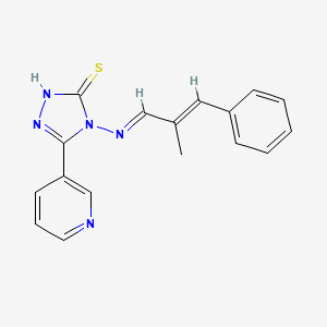 molecular formula C17H15N5S B5692976 4-[(2-methyl-3-phenyl-2-propen-1-ylidene)amino]-5-(3-pyridinyl)-4H-1,2,4-triazole-3-thiol 