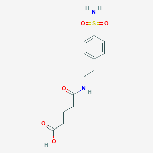 molecular formula C13H18N2O5S B5692998 5-({2-[4-(aminosulfonyl)phenyl]ethyl}amino)-5-oxopentanoic acid 