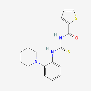 molecular formula C17H19N3OS2 B5693024 N-({[2-(1-piperidinyl)phenyl]amino}carbonothioyl)-2-thiophenecarboxamide 