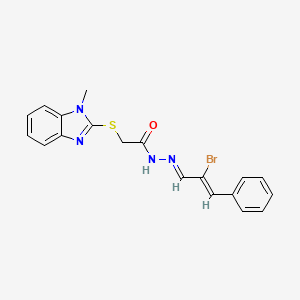 molecular formula C19H17BrN4OS B5693081 N'-(2-bromo-3-phenyl-2-propen-1-ylidene)-2-[(1-methyl-1H-benzimidazol-2-yl)thio]acetohydrazide 