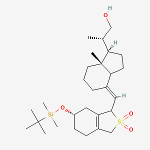 molecular formula C28H48O4SSi B569314 (2S)-2-[(1R,4E,7aR)-4-[[(6S)-6-[叔丁基(二甲基)甲硅烷基氧基]-2,2-二氧代-1,3,4,5,6,7-六氢-2-苯并噻吩-1-基]亚甲基]-7a-甲基-2,3,3a,5,6,7-六氢-1H-茚满-1-基]丙醇 CAS No. 344798-31-8