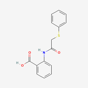 molecular formula C15H13NO3S B5693142 2-{[(phenylthio)acetyl]amino}benzoic acid 