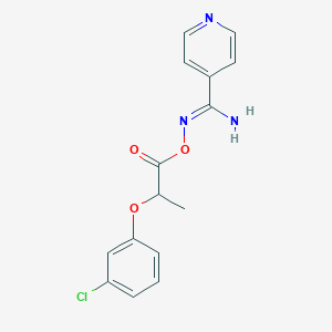 N'-{[2-(3-chlorophenoxy)propanoyl]oxy}-4-pyridinecarboximidamide