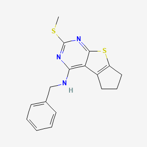 molecular formula C17H17N3S2 B5693173 N-benzyl-2-(methylthio)-6,7-dihydro-5H-cyclopenta[4,5]thieno[2,3-d]pyrimidin-4-amine 