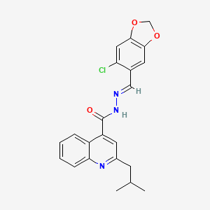 molecular formula C22H20ClN3O3 B5693181 N'-[(6-chloro-1,3-benzodioxol-5-yl)methylene]-2-isobutyl-4-quinolinecarbohydrazide 