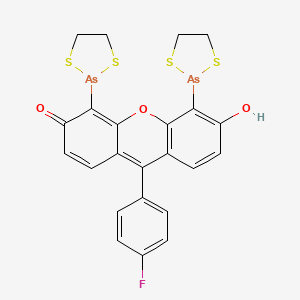molecular formula C23H17As2FO3S4 B569319 4,5-Bis(1,3,2-dithiarsolan-2-yl)-9-(4-fluorophenyl)-6-hydroxyxanthen-3-one CAS No. 1378318-62-7