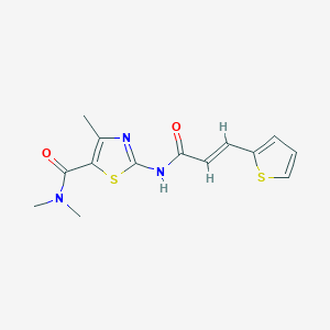 molecular formula C14H15N3O2S2 B5693217 N,N,4-trimethyl-2-{[3-(2-thienyl)acryloyl]amino}-1,3-thiazole-5-carboxamide 