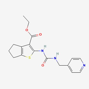 molecular formula C17H19N3O3S B5693221 ethyl 2-({[(4-pyridinylmethyl)amino]carbonyl}amino)-5,6-dihydro-4H-cyclopenta[b]thiophene-3-carboxylate 