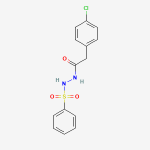 molecular formula C14H13ClN2O3S B5693267 2-(4-chlorophenyl)-N'-(phenylsulfonyl)acetohydrazide 