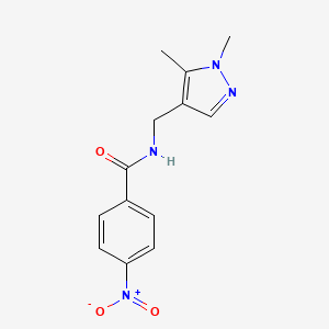 molecular formula C13H14N4O3 B5693289 N-[(1,5-dimethyl-1H-pyrazol-4-yl)methyl]-4-nitrobenzamide 