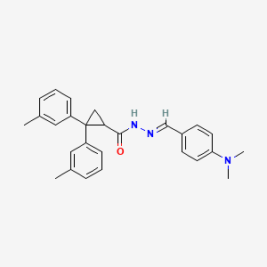 molecular formula C27H29N3O B5693305 N'-[4-(dimethylamino)benzylidene]-2,2-bis(3-methylphenyl)cyclopropanecarbohydrazide 