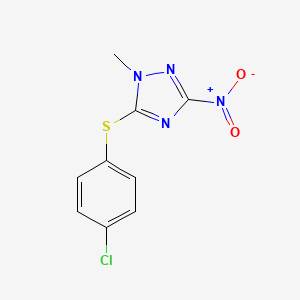molecular formula C9H7ClN4O2S B5693307 5-[(4-chlorophenyl)thio]-1-methyl-3-nitro-1H-1,2,4-triazole 