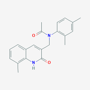 molecular formula C21H22N2O2 B5693338 N-(2,4-dimethylphenyl)-N-[(2-hydroxy-8-methyl-3-quinolinyl)methyl]acetamide 